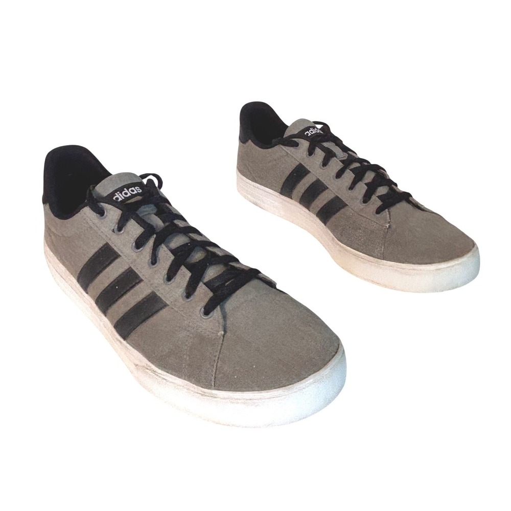 Adidas Daily F36629 Sneakers Mens 12 Gray Black Canvas Lace Up Casual Shoes